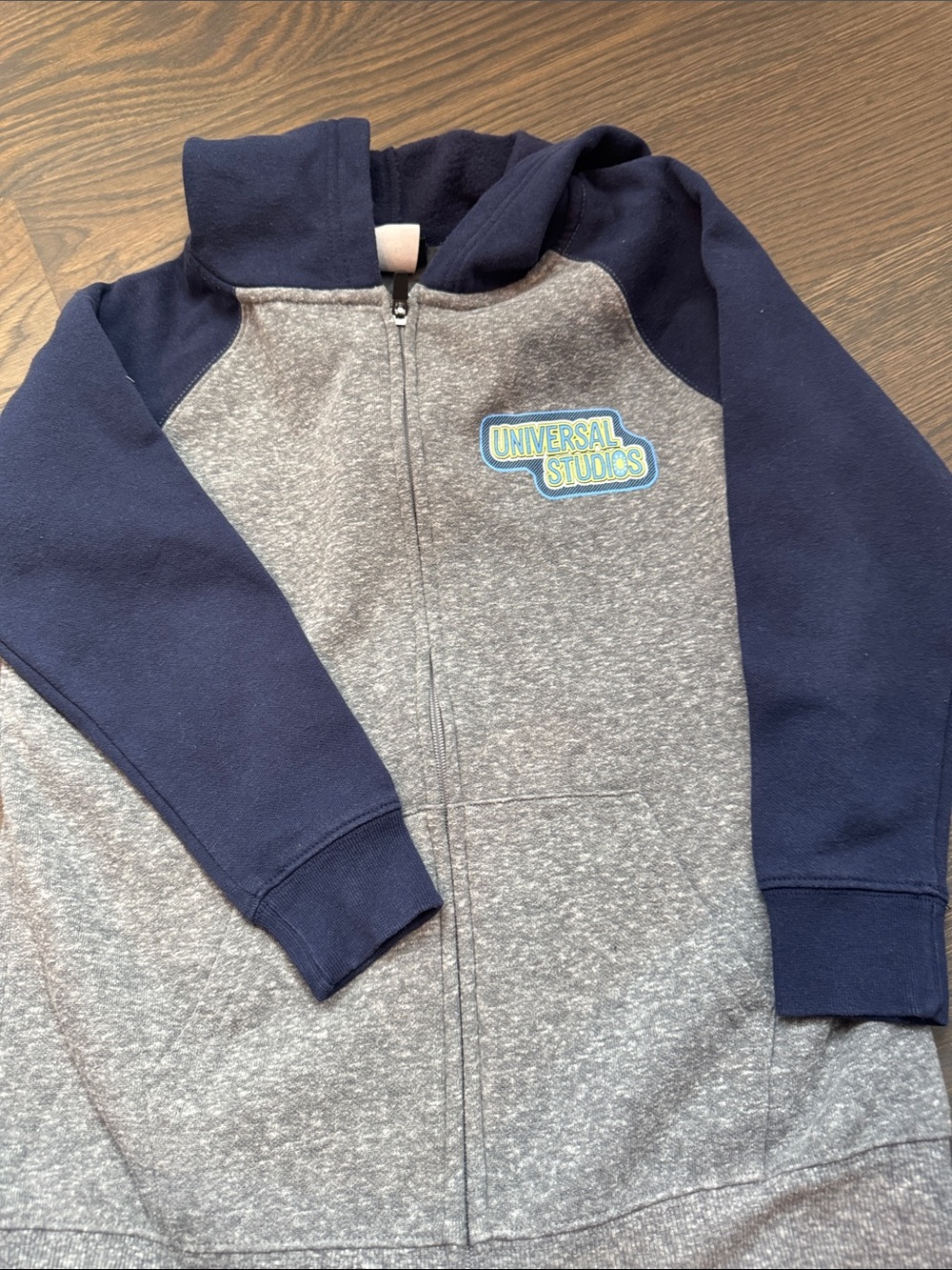 Universal Kids Navy & Heather Gray Full-Zip Hoodie with Logo